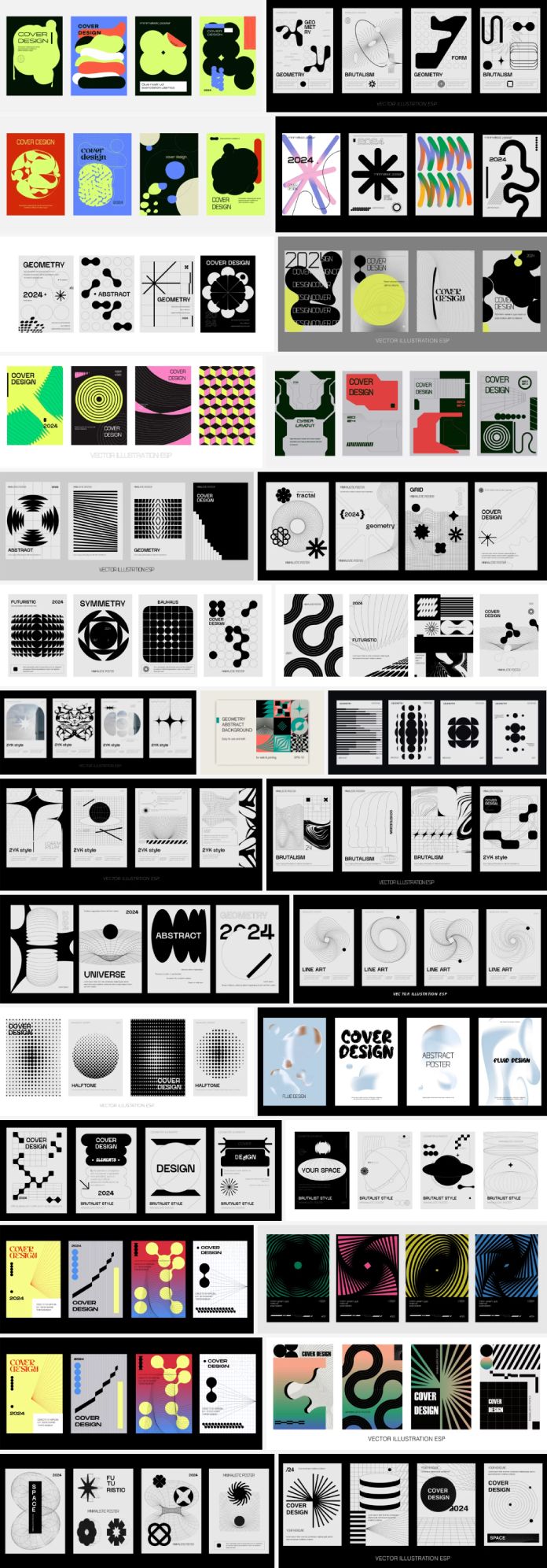 Download minimalist abstract design templates as vector graphics for posters and other design applications.