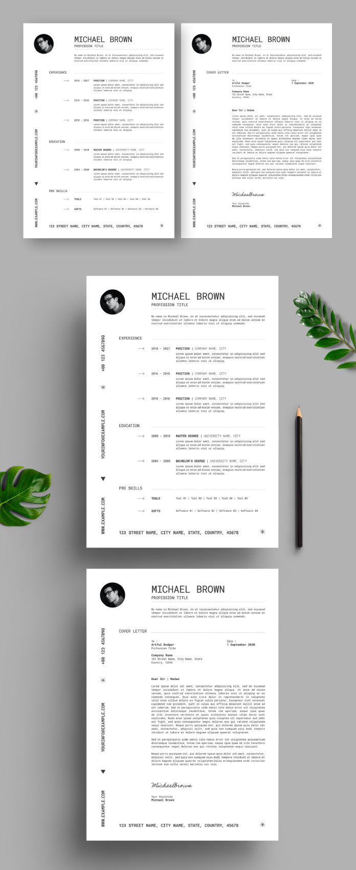 Minimal Resume Template Design