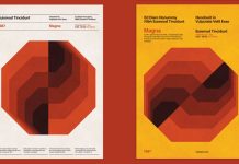 Minimalist Retro Poster Template for Adobe Illustrator with Swiss Geometric Design Element