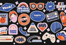 Y2K 90s Illustrated Retro Sticker Vector Graphics by BrandPacks