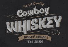 Cowboy Whiskey Font : A Vintage Label Layered Typeface by Fractal Fonts