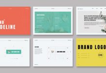 Download a modern brand guidelines template designed by GraphicArtist in Adobe InDesign