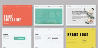 Download a modern brand guidelines template designed by GraphicArtist in Adobe InDesign