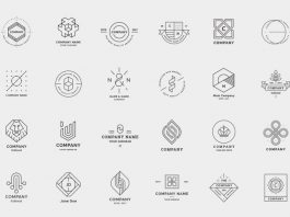 Download a set of 30 fully customizable, minimalist logo templates as editable vector graphics