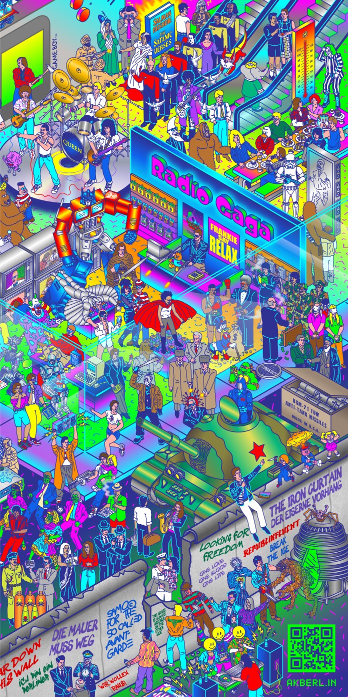 Eighties Excess - 80s pop culture-inspired detailed isometric vector illustrations by Akber Ahmed aka AKBERLIN 1