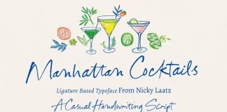 Manhattan Cocktails Handwritten Font by Nicky Laatz