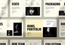 Super Clean Hums Portfolio Presentation Template for Adobe InDesign