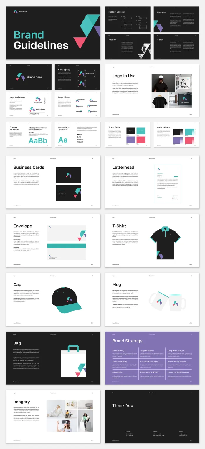 Brand Guidelines Landscape Template for Adobe InDesign