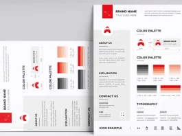 Brand Guidelines Poster Design Template for Adobe Illustrator by DesignCoach