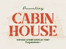 Cabin House - Vintage Stamp Font by Design Bundles