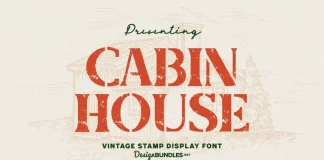 Cabin House - Vintage Stamp Font by Design Bundles