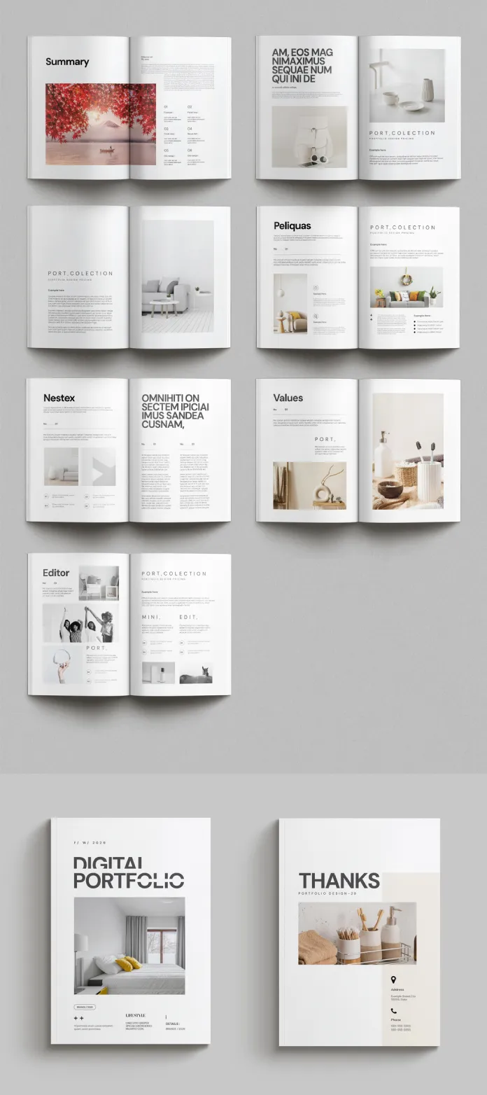 Adobe InDesign A4 Portfolio Template by GraphicArtist