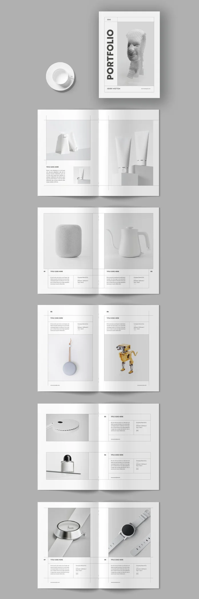 Adobe InDesign Portfolio Brochure Template by Bourjart in US Letter and A4