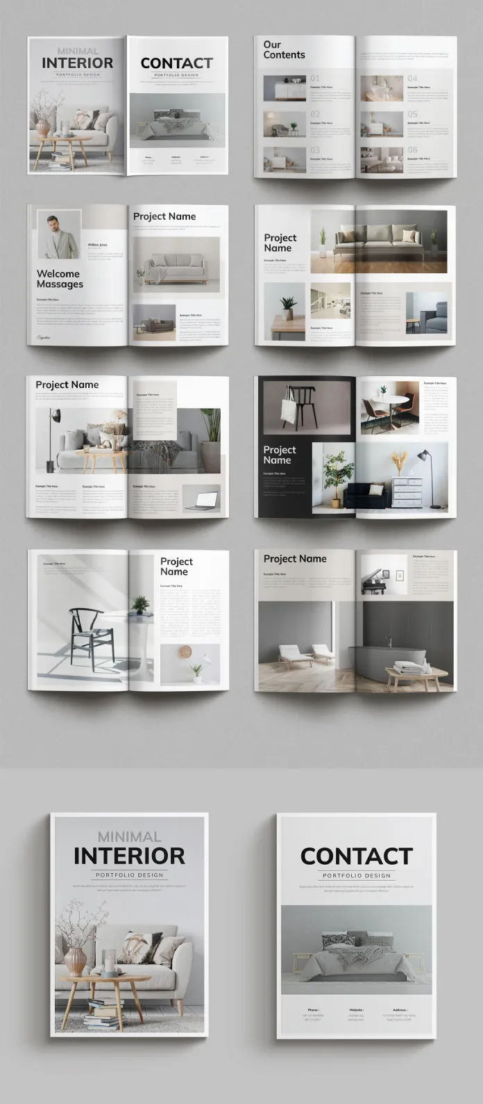 Minimalist Adobe InDesign Magazine Template in A4 by PixWork