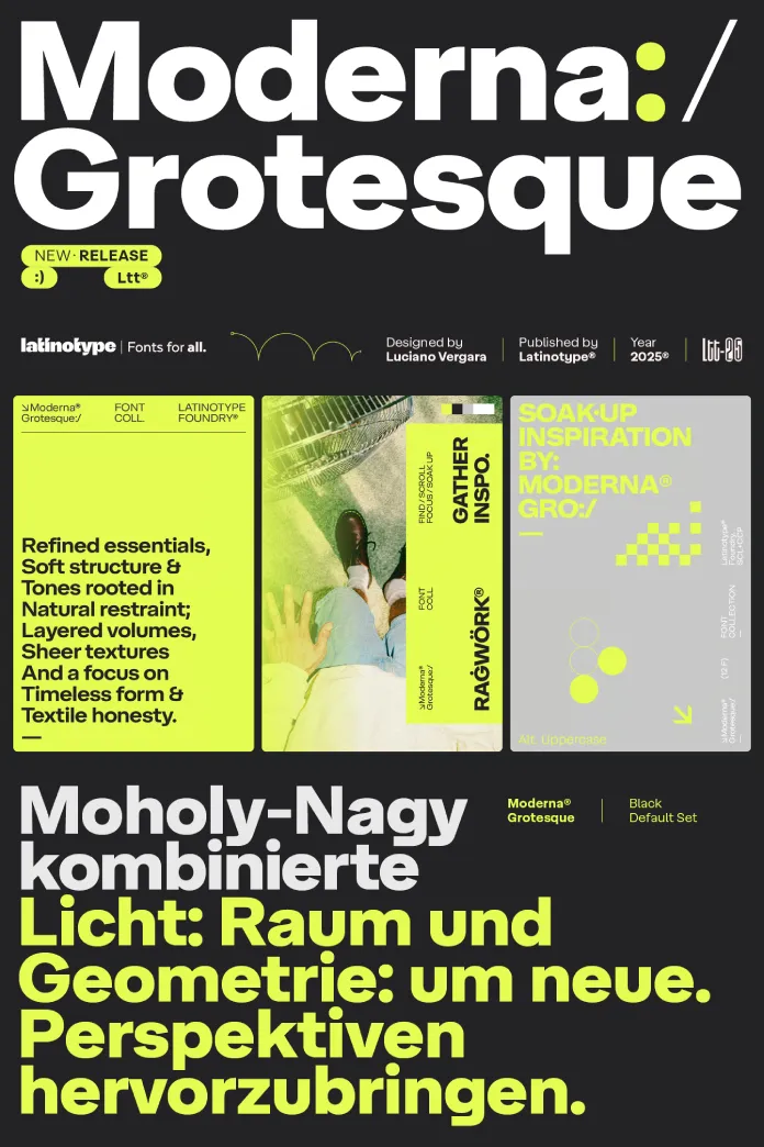 Moderna Grotesque Font Family by Latinotype