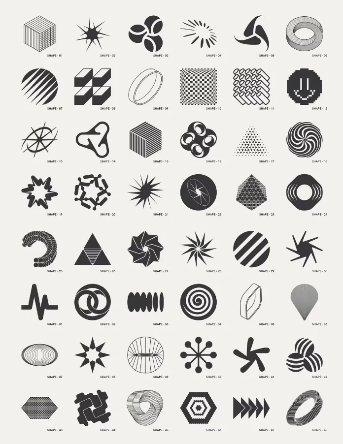 120 Abstract Geometric Vector Shapes by Vanzyst
