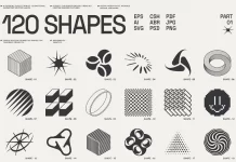 120 Abstract Geometric Vector Shapes by Vanzyst