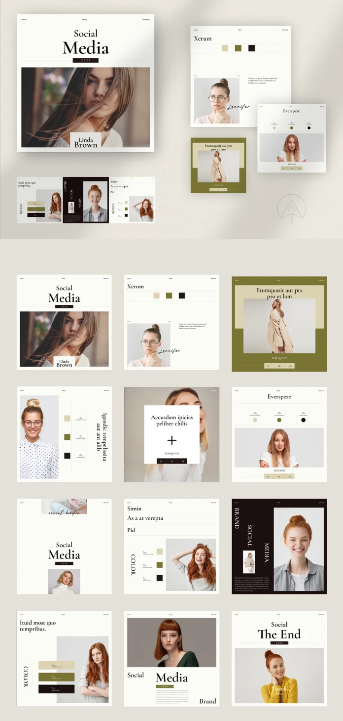 Adobe InDesign Brand Social Media Template by PixWork