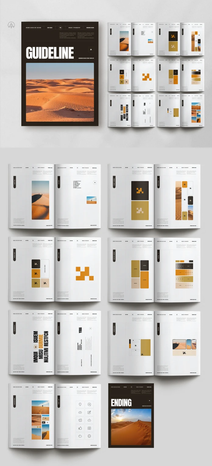 Brand guidelines brochure template by PixWork for Adobe InDesign