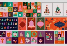 Cute Geometric Christmas Vector Graphics by Marina Zlochin