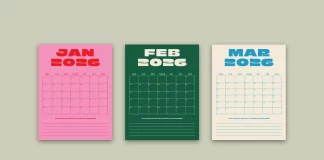 Download a Colourful 2026 Calendar Layout as a Customizable Adobe InDesign Template Download a Colourful 2026 Calendar Layout by LazyDazie as a Customizable Adobe InDesign Template