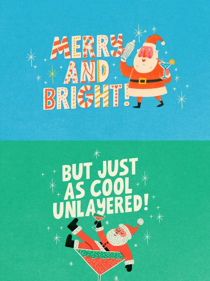 Club Merry Layered Font, a Retro Christmas Typeface by Nicky Laatz