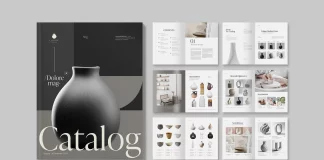 This Adobe InDesign Catalog Template is the Standard for Modern Minimalist Curation Customizable Adobe InDesign Catalog Template by BrandPacks