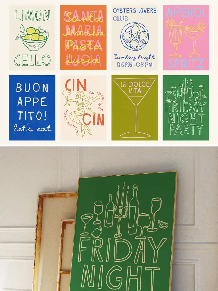 French Aperitif Font Collection by Ayya Studio