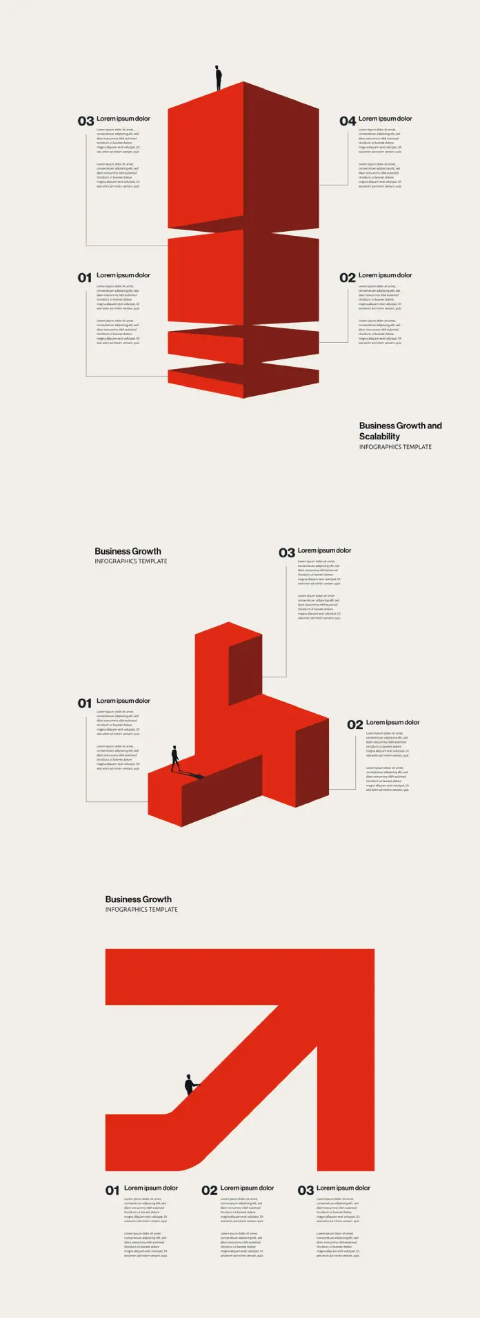 Minimalist Illustrated Business Growth and Scalability Infographic Templates by Jozef Micic for Adobe Illustrator