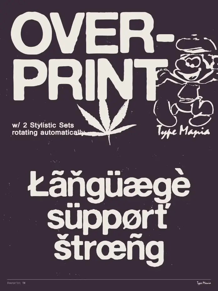 Overprint TM – Distressed Sans Serif Typeface by Type Mania