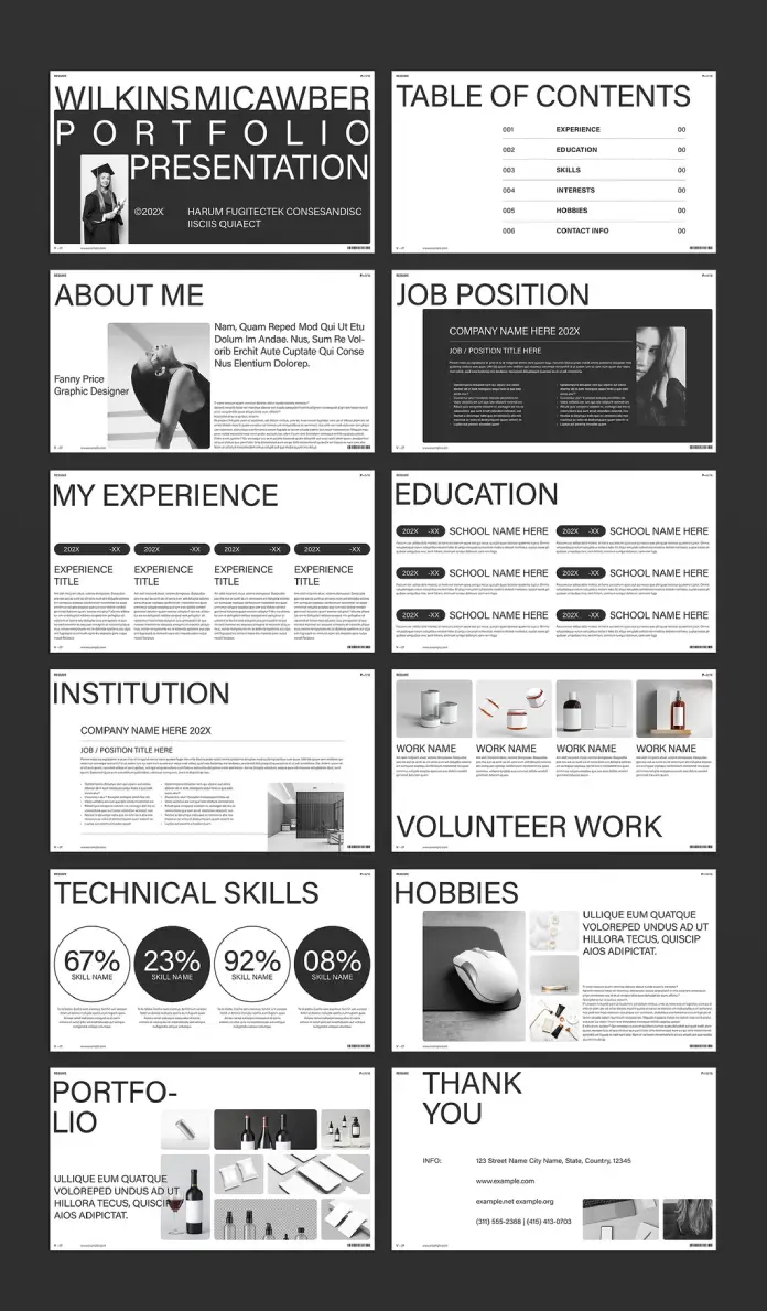 Resume Portfolio Presentation Template by E-Type for Adobe InDesign