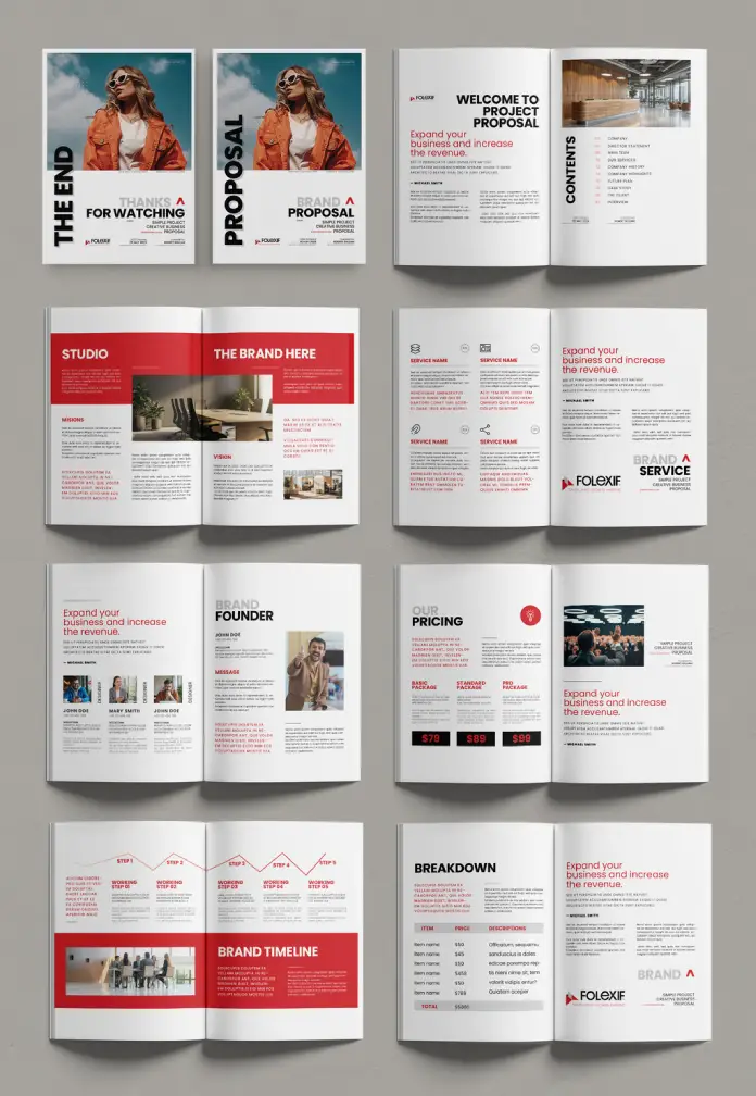 A4 Brochure Proposal Template for Corporate Presentation Layouts in Adobe InDesign by DesignCoach