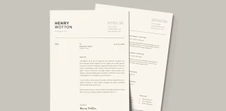 An Adobe InDesign Resume and Cover Letter Template That Proves Less Is Always More Clean Adobe InDesign Resume and Cover Letter Template for Job Seekers by Designcy Studio.