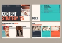 Content Strategy Presentation Template by E-Type for Adobe InDesign.
