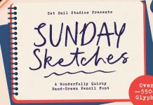 The Sunday Sketches Font by Sam Parrett of Set Sail Studios is a Handwritten Typeface