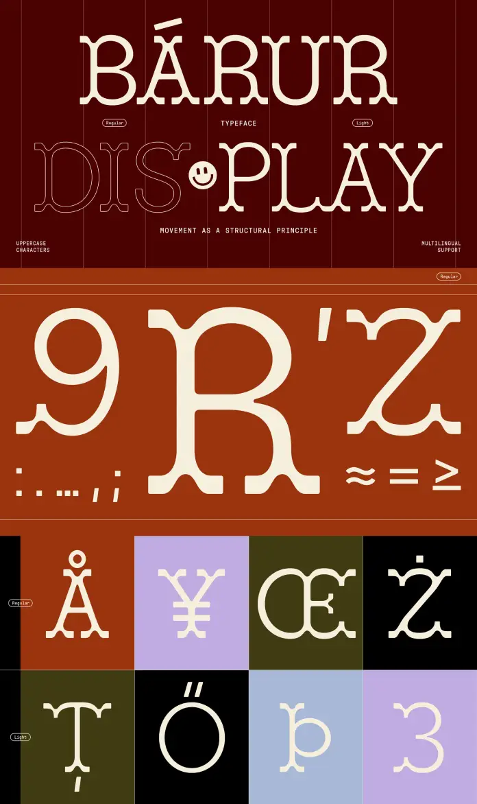 Bárur Typeface by Sarah Schroeder of Mindt Studio.