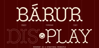 The Bárur Typeface Is the Organic Display Serif That Makes Headlines Move Bárur Typeface by Sarah Schroeder of Mindt Studio.