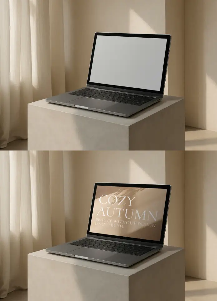 Laptop Apple MacBook Pro Screen Mockup by Rawpixel for Adobe Photoshop.