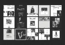These social media/Instagram layouts by RedGiant for posts and stories are editable using Adobe InDesign.