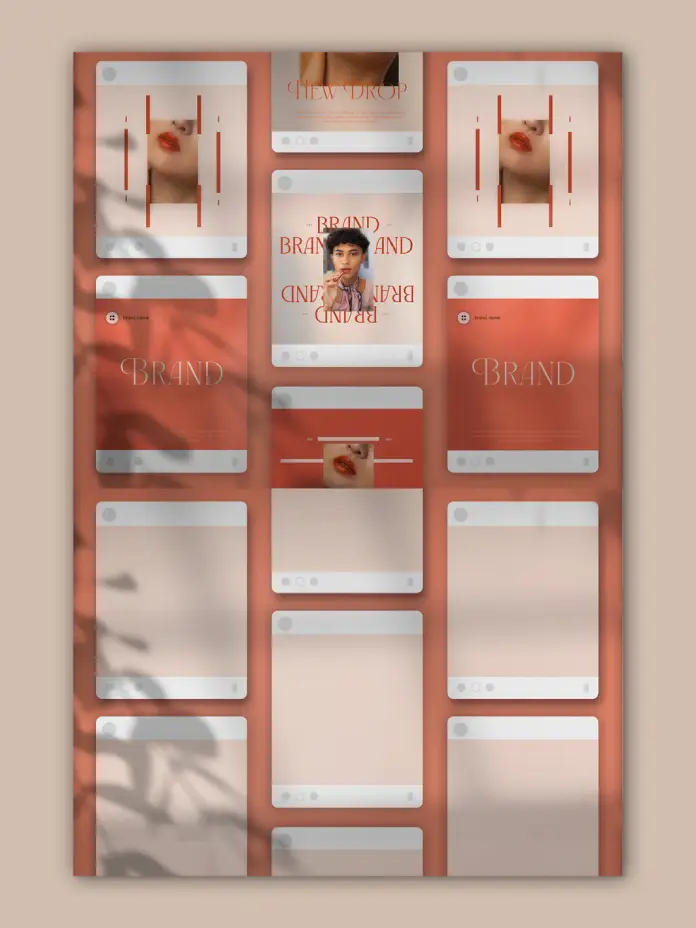 A social media/Instagram phone mockup for Adobe Photoshop by Wavebreak Media.