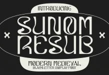 Sunom Resub Modern Medieval Blackletter Gothic Font by Maulana Creative.