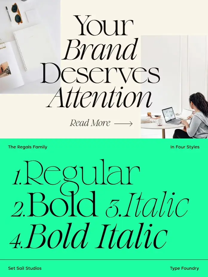 The Regals Serif Font by Sam Parrett of Set Sail Studios