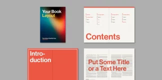 This colorful book layout designed by Tom Sarraipo is available as a fully customizable Adobe InDesign template.
