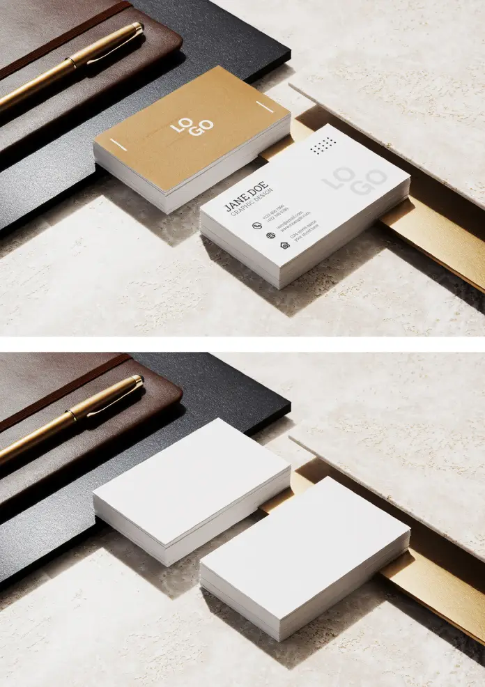 A clean business card mockup for Adobe Photoshop by CreativeShaper.