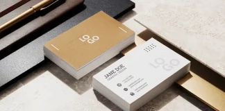A clean business card mockup for Adobe Photoshop by CreativeShaper.