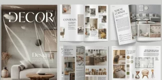 Download an Interior Design Magazine Layout as Adobe InDesign Template — 40 Pages, Print-Ready This customizable A4 interior design magazine layout is available for download as an Adobe InDesign template.