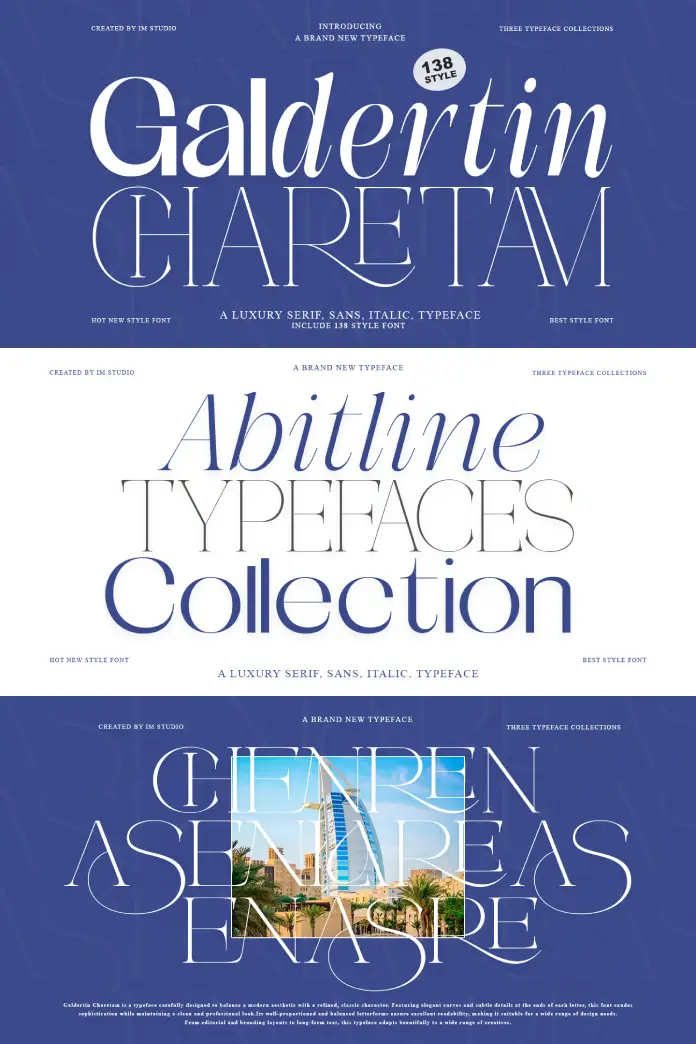 Galdertin Charetam Font Family by IM Studio.