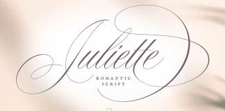 The Juliette font family, a romantic wedding script typeface by Blessed Print.