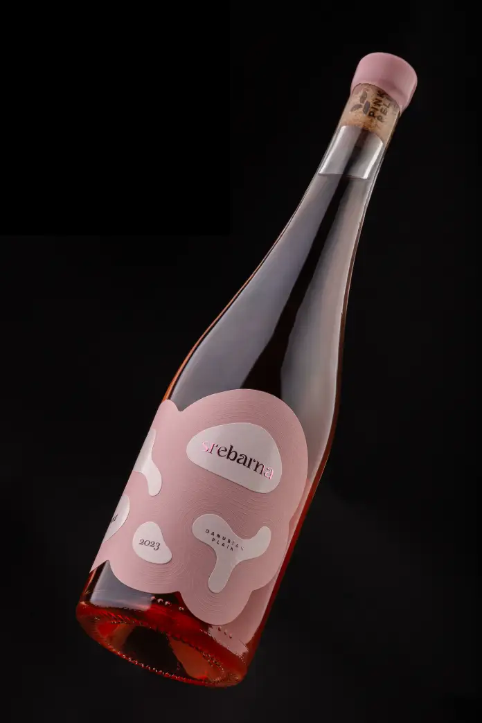 Pink Pelican Srebarna Rosé label design by Foxtrot Studio