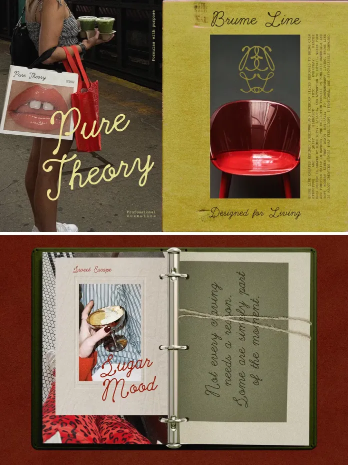 Cherry Merlot font, a vintage ink script typeface by AnMark.